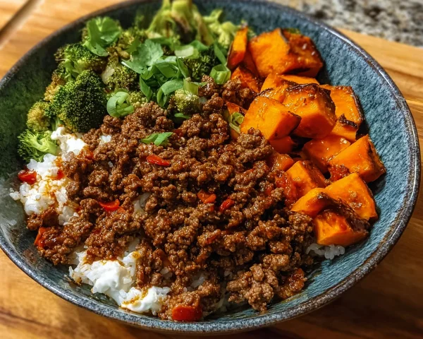 Ground Beef Hot Honey Bowl