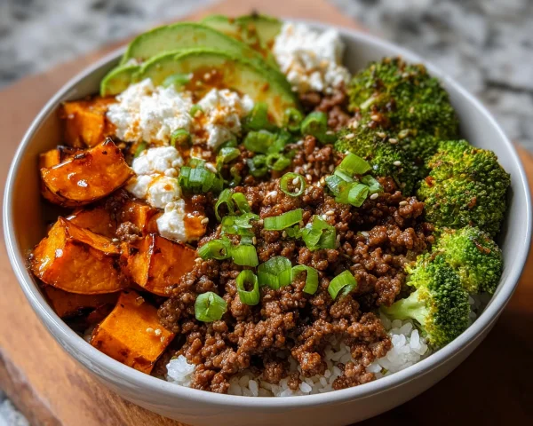 Ground Beef Hot Honey Bowl for Meal Prep