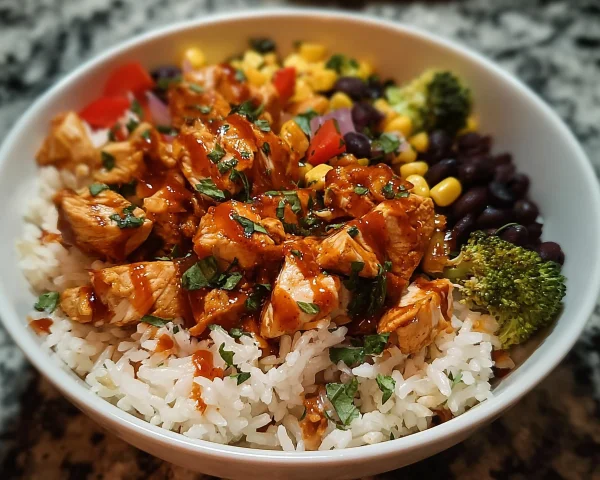 High Protein BBQ Ranch Chicken Bowl