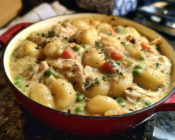 One Pot Gnocchi Chicken Pot Pie