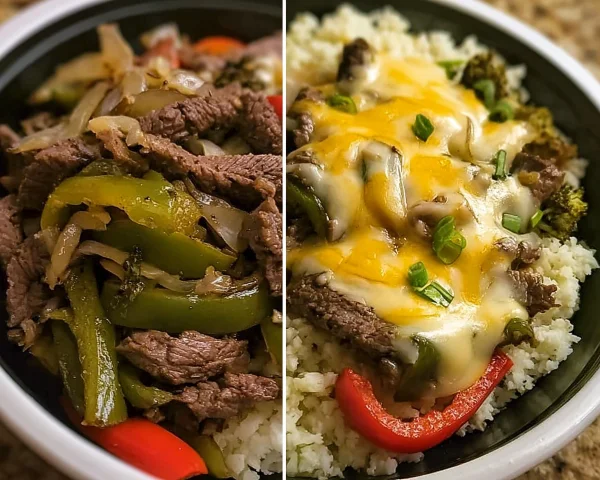 Philly Cheesesteak Bowls for Meal Prep