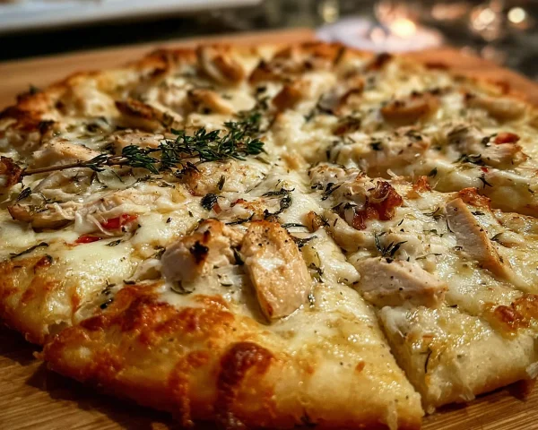 Roasted Garlic White Chicken Pizza