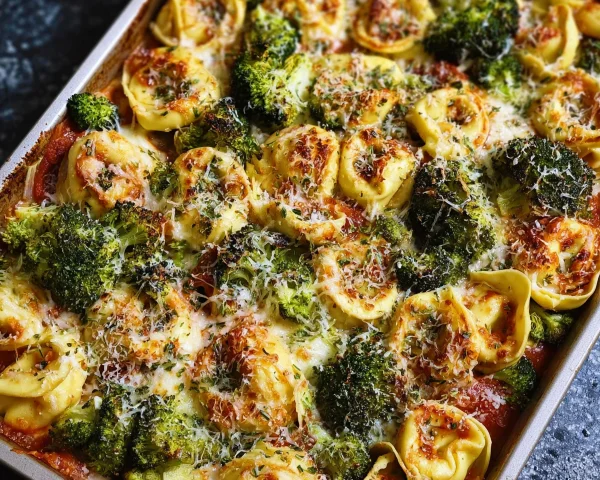 Sheet Pan Broccoli Tortellini Bake