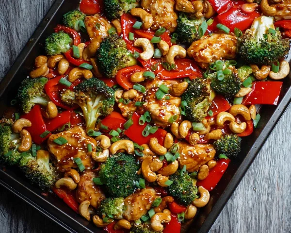 Sheet Pan Cashew Chicken Meal Prep