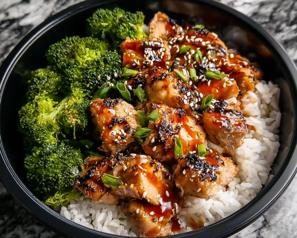 Sticky Chicken Rice Bowls for Meal Prep