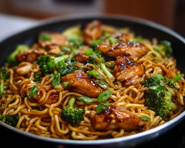 Sticky Garlic Chicken Noodles