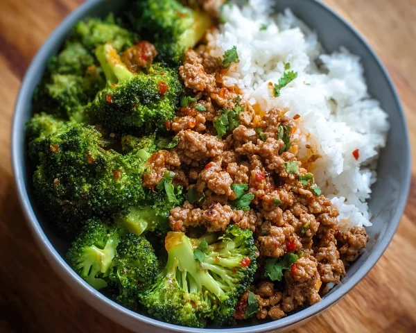 Sweet & Spicy Ground Turkey Broccoli Bowls